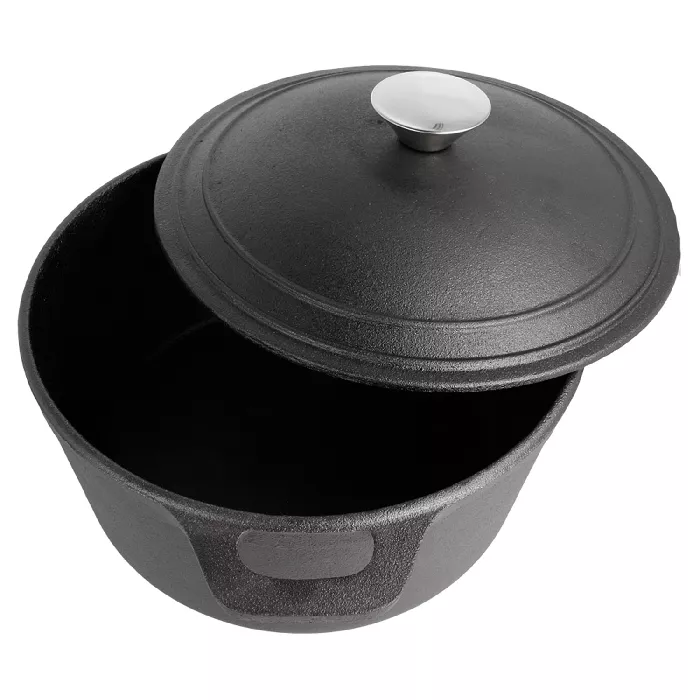 Cocotte rotonda con coperchio 4800 ml ø 25,5(33)x12,5 cm nero ferro (2 unità)