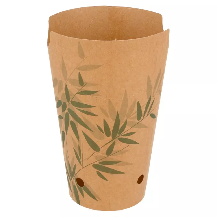Copos para batatas fritas c/fecho 'feel green' 16 oz - 480 ml 200 + 25pe g/m2 8,5x14 cm castanho cartolina (50 unidade)