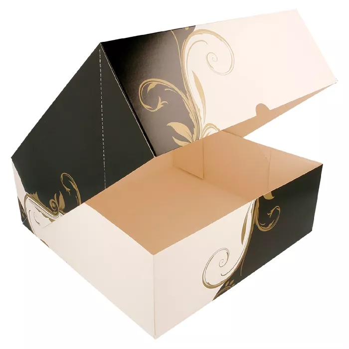 Cajas pastelería sin ventana 'thepack classic' 250 g/m2 28x28x10 cm blanco cartón ondulado nano-micro (100 unid.)