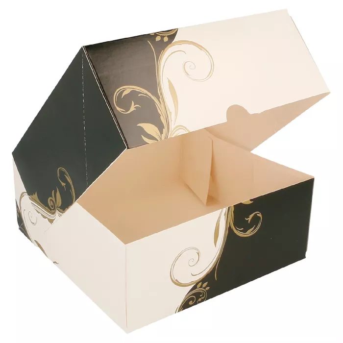 Scatole per pasticceria con finestra 'thepack' classic  18x18x7,5 cm bianco cartone nano-micro (200 unità)