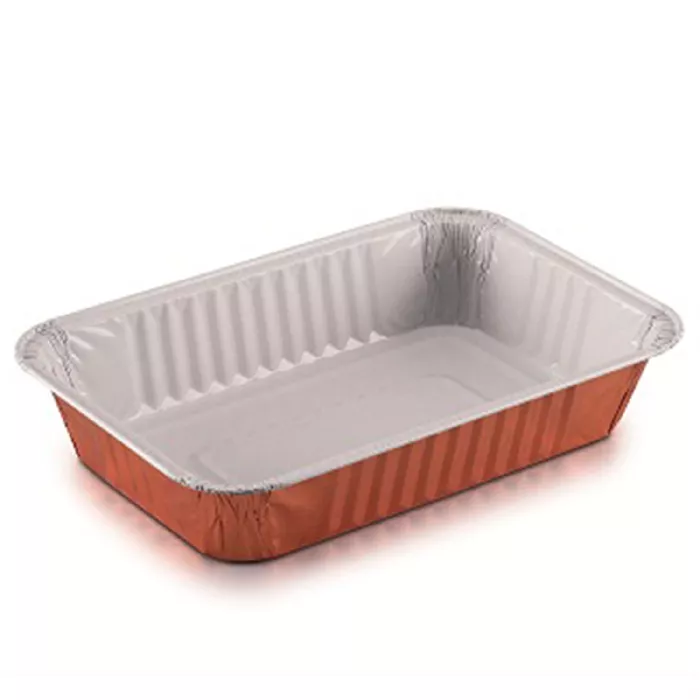 Recipientes lacados 800 ml 21x14x3,8 cm cobre alumínio (100 unidade)