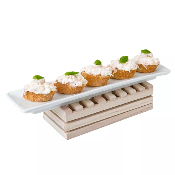 Cassa presentazione buffet  20,3x15,2x6 cm naturale legno (1 unità)