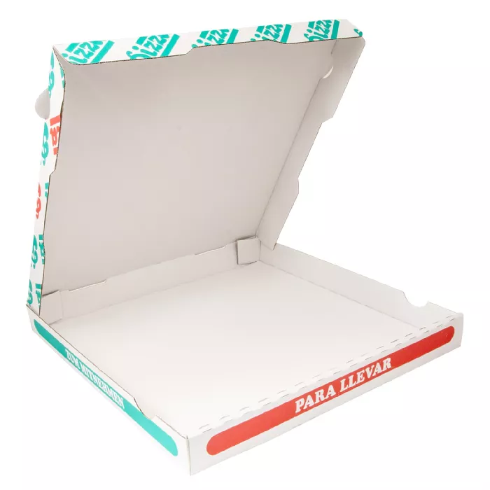 Caixas de pizza  348 g/m2 33x33x3,5 cm branco cartão ondulado microcanal (100 unidade)