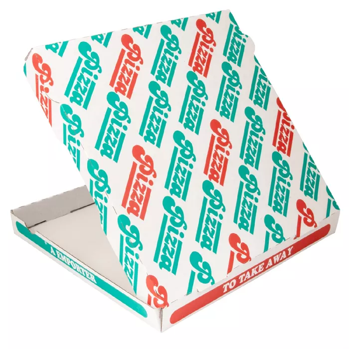 Caixas de pizza  348 g/m2 33x33x3,5 cm branco cartão ondulado microcanal (100 unidade)