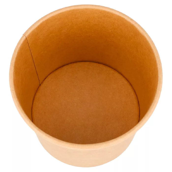 Tarrinas + tapas 360 ml - 12 oz 300 + 18 pe g/m2 ø 9/7,3x8,6 cm natural kraft (250 unid.)