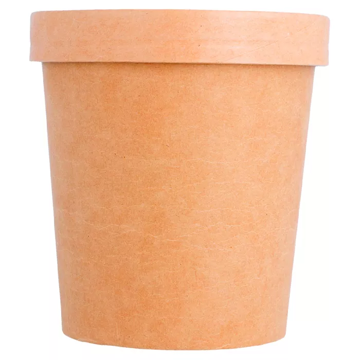 Tarrinas + tapas 480 ml - 16 oz 320 + 18 pe g/m2 ø 9,8/7,5x10 cm natural kraft (250 unid.)