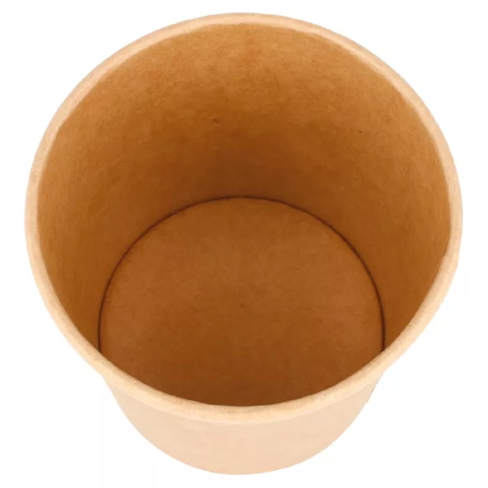 Tarrinas + tapas 480 ml - 16 oz 320 + 18 pe g/m2 ø 9,8/7,5x10 cm natural kraft (250 unid.)
