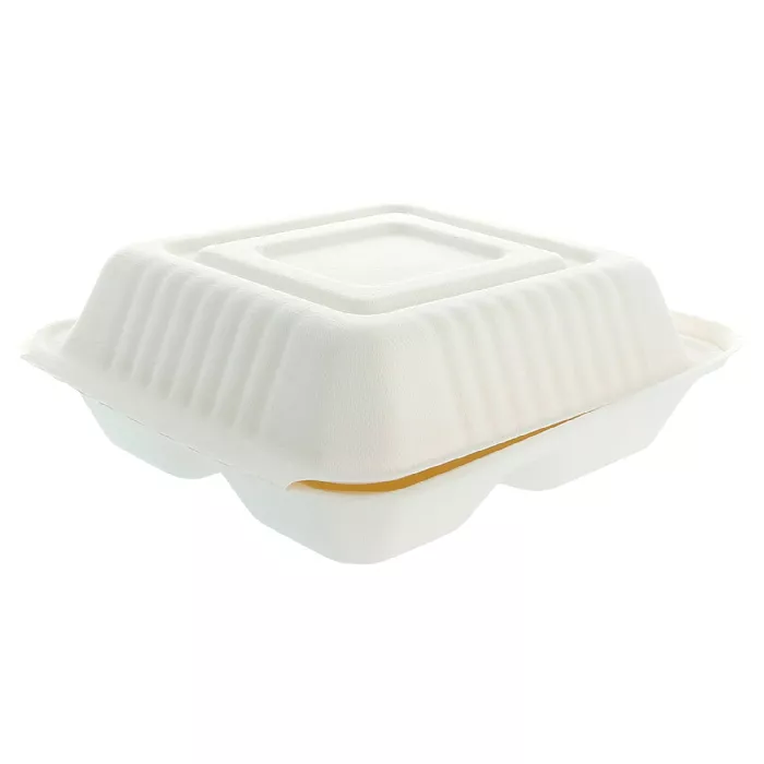 Caixas "m" 3 compart. 'bionic'  20x20x7,5 cm branco bagaço (200 unidade)