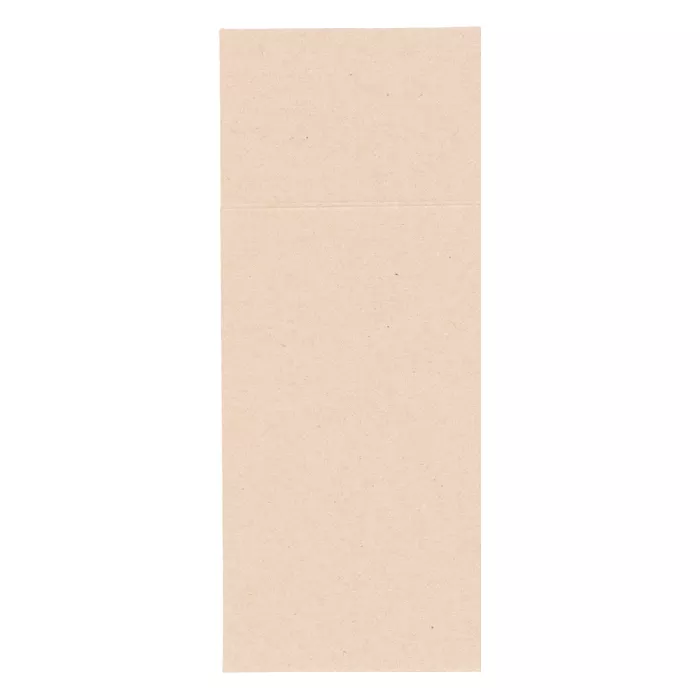 Servilletas d.p recicladas enfundadas 'just in time closed'  40 + 10pe g/m2 11x25 cm natural kraft verjurado (300 unid.)