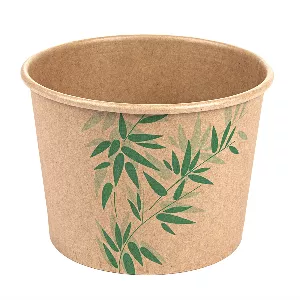 Terrina 'feel green' 500 ml 280 + 18 pe g/m2 ø11x8,2 cm marrone kraft (500 unità)