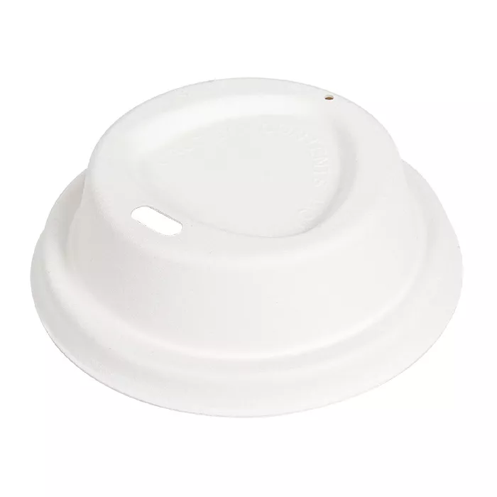 Coperchi per bicchieri da caffè 240 ml 'bionic'  ø 8 cm bianco bagassa (1000 unità)