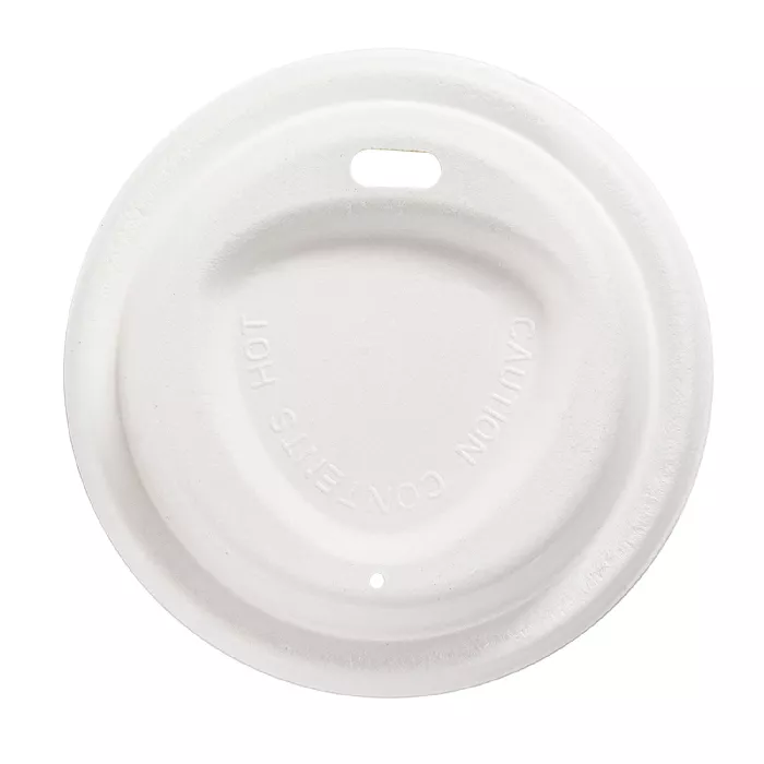 Coperchi per bicchieri da caffè 240 ml 'bionic'  ø 8 cm bianco bagassa (1000 unità)