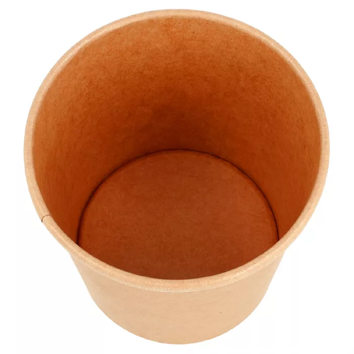 Combo contenitori con coperchio 480 ml - 16 oz 340 + 18 pe g/m2 ø 9,7/7,5x10 cm naturale kraft (250 unità)