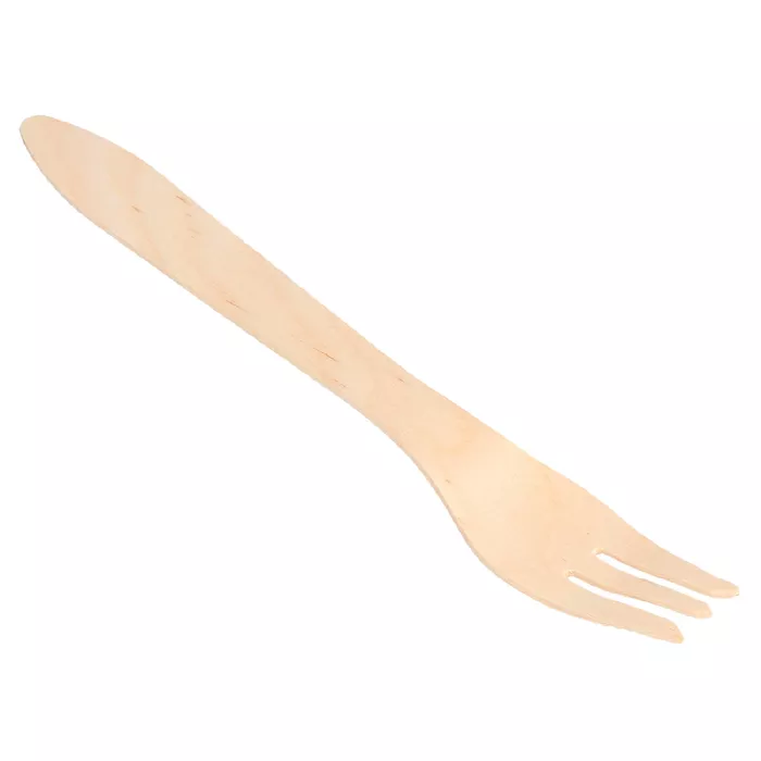 Tenedores 'wood' curve  18,3 cm natural madera (100 unid.)