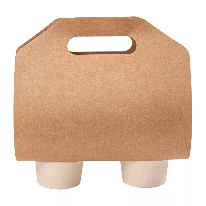 Portavasos, 2 vasos  275 g/m2 46,5x22,5 cm natural kraft (400 unid.)