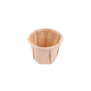 Tarrinas papel plisado 22 ml (0,7 oz) 80 g/m2 ø3,8/2,6x2,8 cm natural perg. antigrasas (250 unid.)