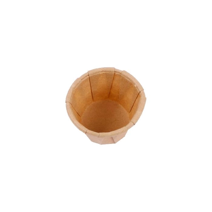 Tarrinas papel plisado 22 ml (0,7 oz) 80 g/m2 ø3,8/2,6x2,8 cm natural perg. antigrasas (250 unid.)