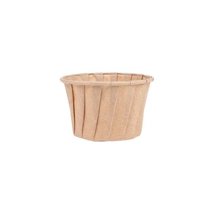 Terrina carta plissettata 100 ml (3,2 oz) 80 g/m2 ø6,6/5x4,2 cm naturale pergamana antigrassi (250 unità)