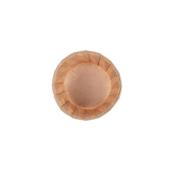 Terrina carta plissettata 100 ml (3,2 oz) 80 g/m2 ø6,6/5x4,2 cm naturale pergamana antigrassi (250 unità)