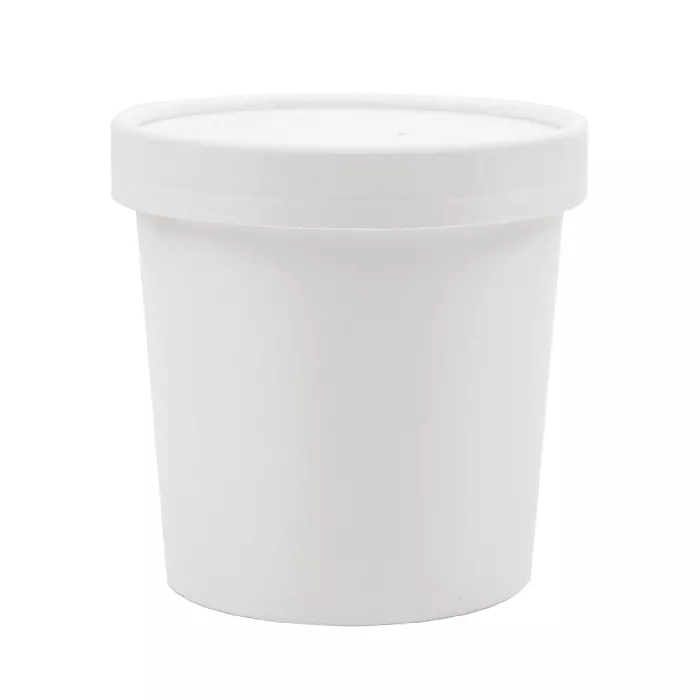 Recipientes com tampa 360 ml - 12 oz 300 + 18 pe g/m2 ø9/7,2x8,4 cm branco cartão (250 unidade)