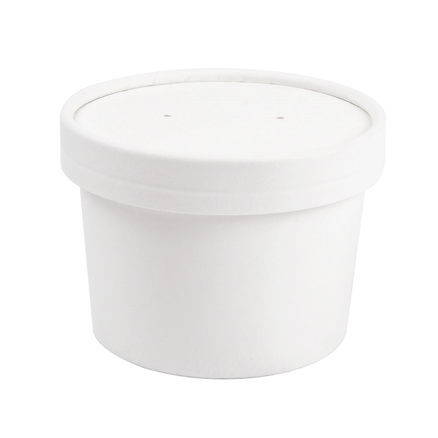 Contenitori con coperchi 240 ml - 8 oz 300 + 18 pe g/m2 ø9/7,5x6 cm bianco cartone (250 unità)