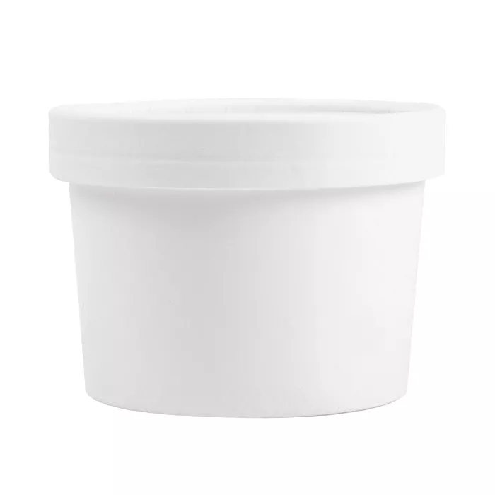 Contenitori con coperchi 240 ml - 8 oz 300 + 18 pe g/m2 ø9/7,5x6 cm bianco cartone (250 unità)