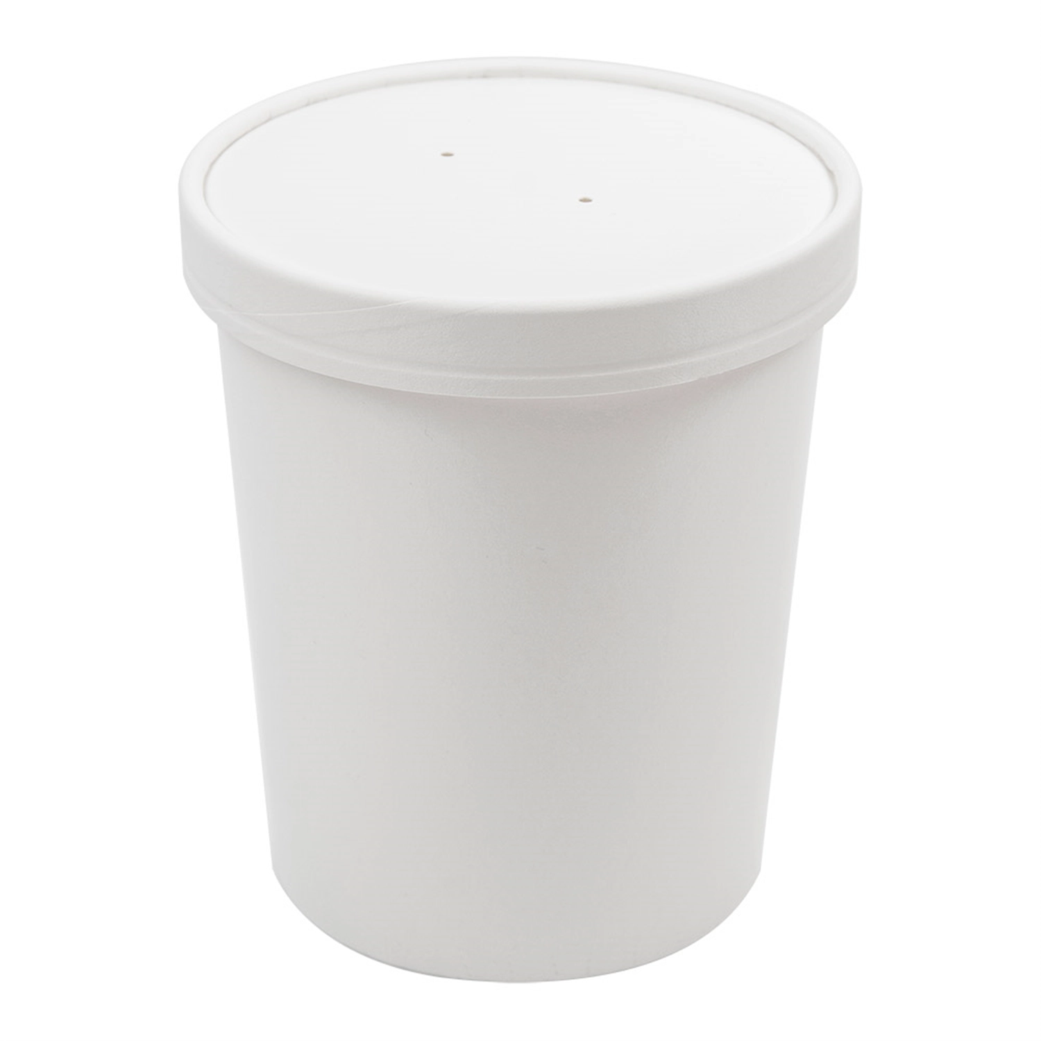 Contenitori con coperchi 960 ml - 32 oz 330 + 18 pe g/m2 ø11,7/9,2x13,5 cm bianco cartone (250 unità)