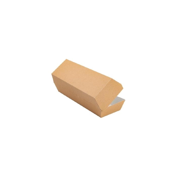 Scatola per hot-dog marrone in cartone (conf. da 50)