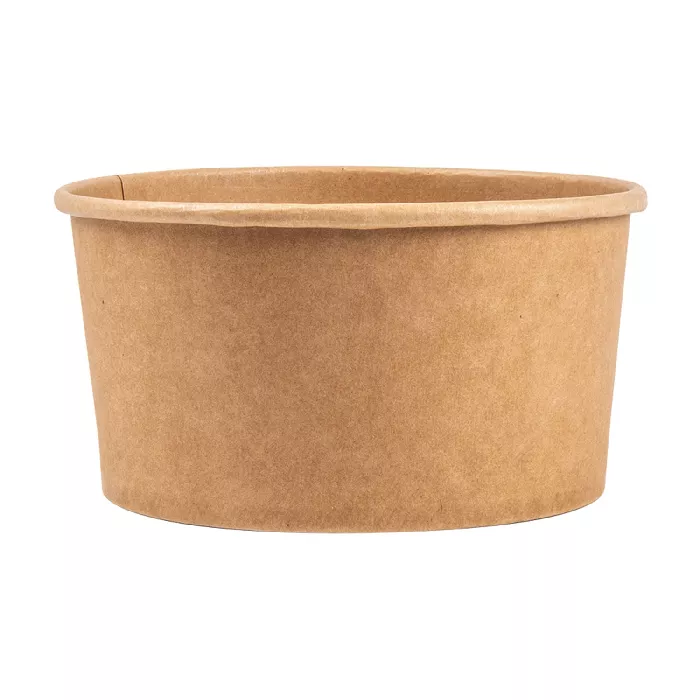Potes saladeiras 1000 ml - 33,3 oz 300 + 18 pe g/m2 ø15/12,9x8 cm natural kraft (300 unidade)