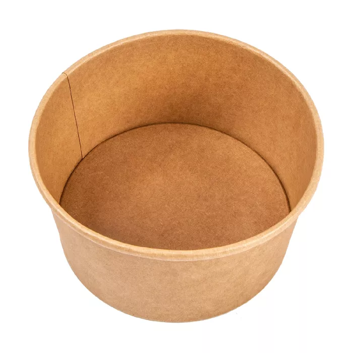 Potes saladeiras 1000 ml - 33,3 oz 300 + 18 pe g/m2 ø15/12,9x8 cm natural kraft (300 unidade)