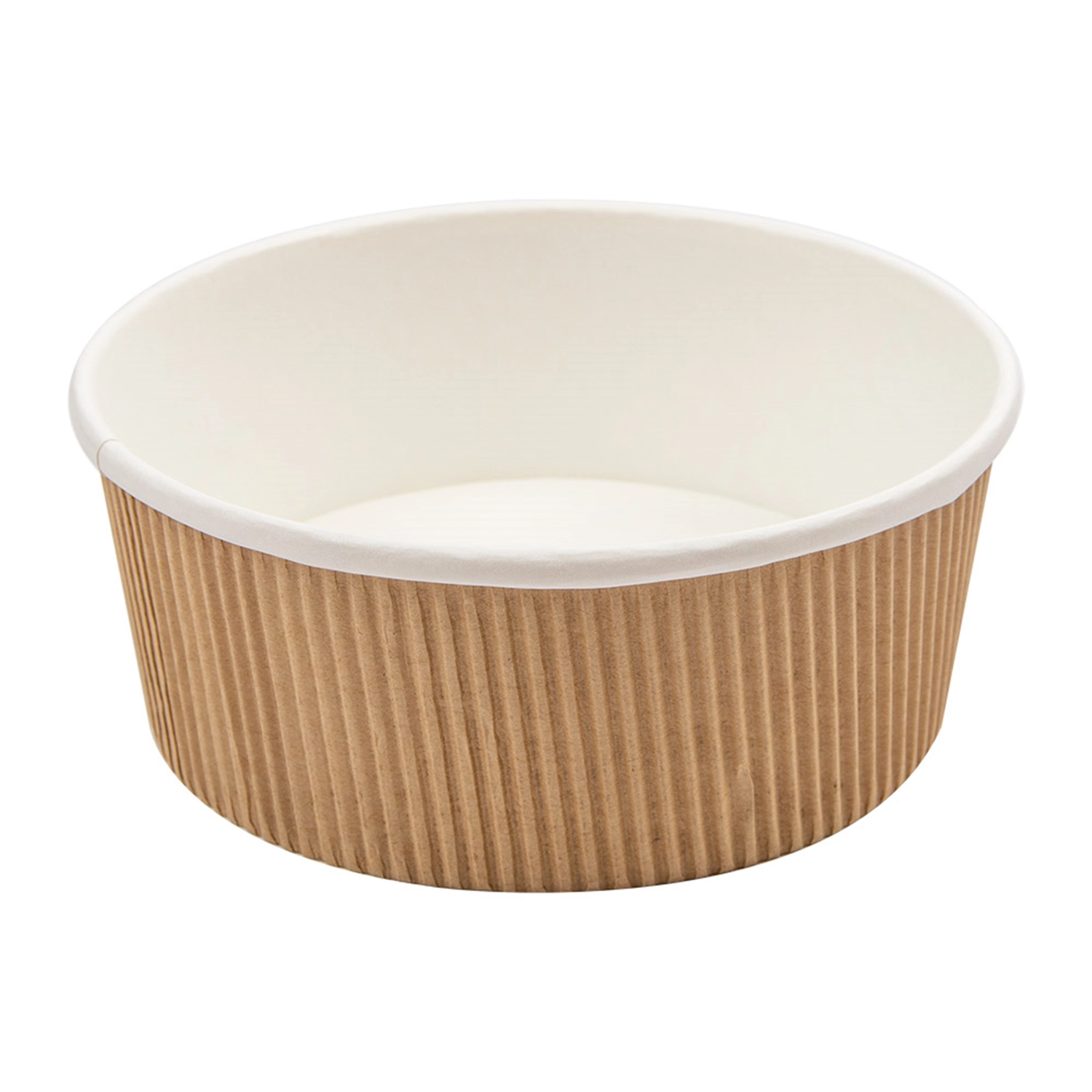 Terrine a doppia parete, kraft ondulato 780 ml - 26 oz 280 + 250 + 18pe g/m2 ø15/12,8x6 cm marrone cartone (250 unità)