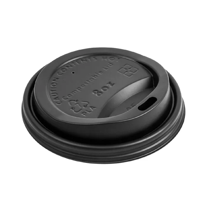 Coperchi per bicchieri 240 ml 'biodegradable'  nero cpla (1000 unità)