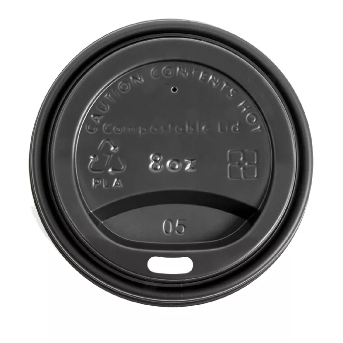 Coperchi per bicchieri 240 ml 'biodegradable'  nero cpla (1000 unità)