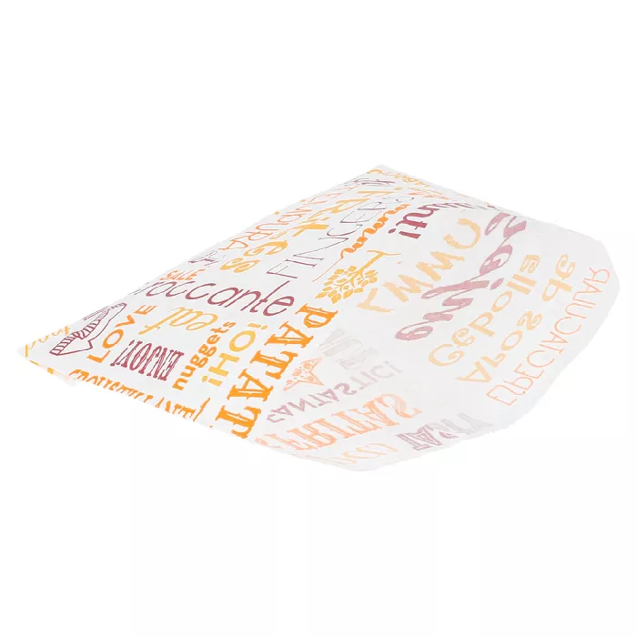 Sacchetti per frittura 'parole' 32 g/m2 12x9 cm bianco pergamana antigrassi (1000 unità)