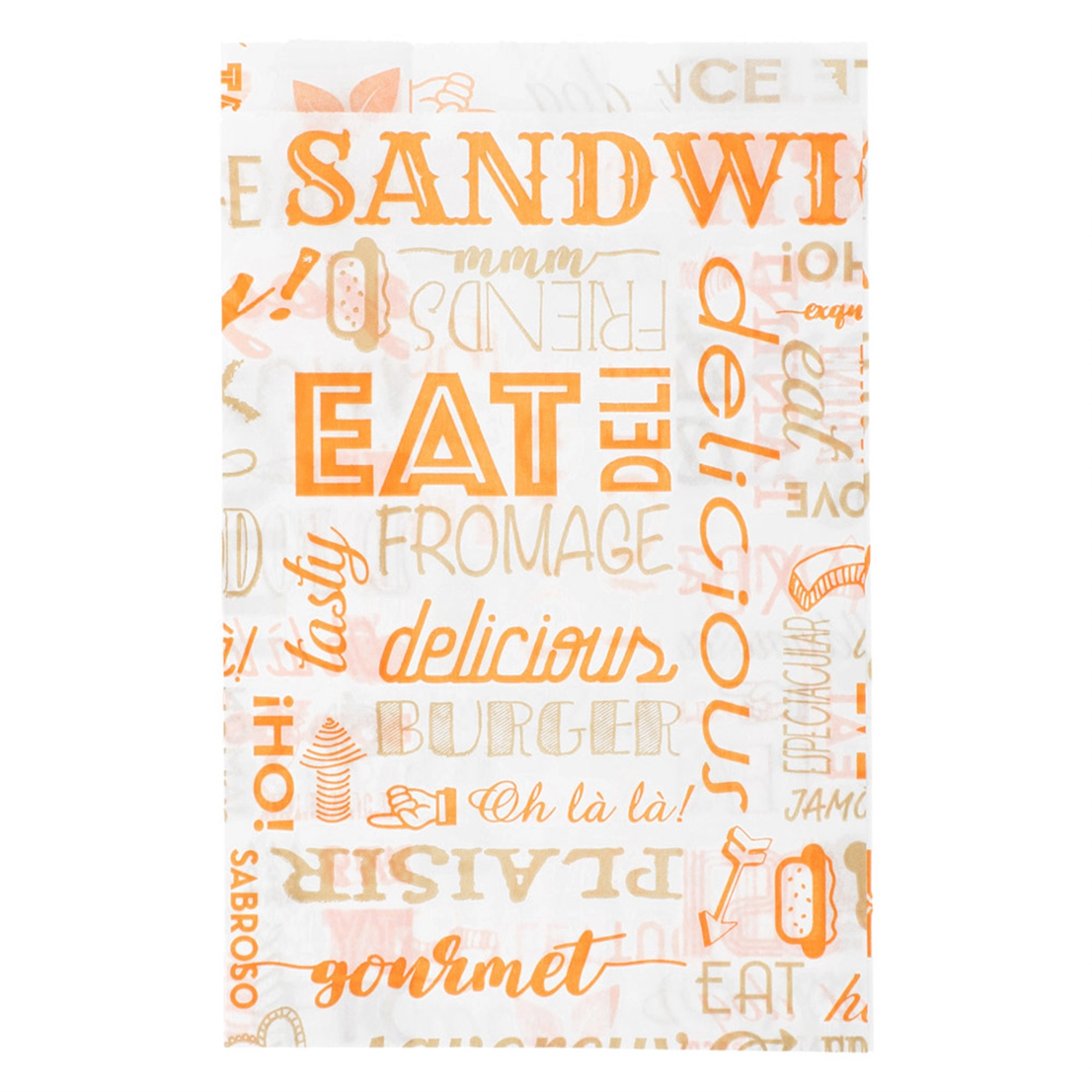 1000 Fettabweisende Burgerverpackungen – Pergamentpapier 28x34 Cm, Orange, 32 G/m², Lebensmittelecht, Für Take-Away, Burger, Sandwiches & Pommes