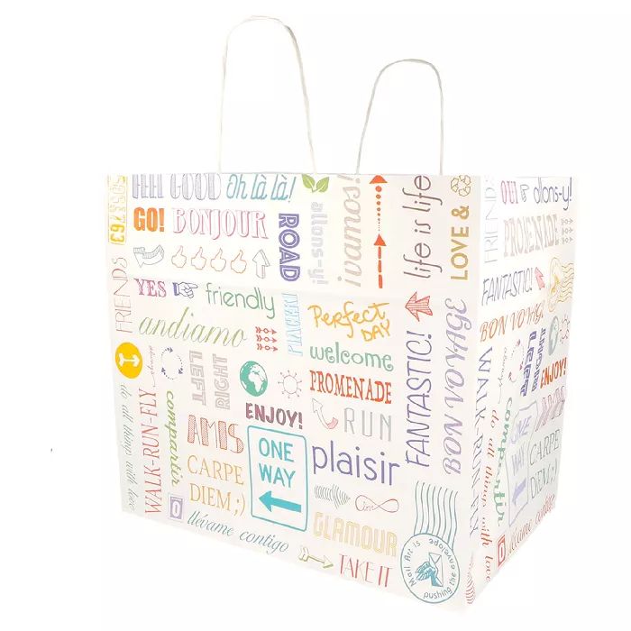 Sacos sos com asas "gourmet" 'parole' 90 g/m2 32+21x28,5 cm branco celulose (250 unidade)