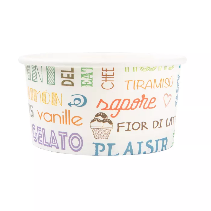 Taça gelados 'parole' 180 ml 250 + 18 pe g/m2 ø 8,7x5,2 cm branco cartolina (2000 unidade)