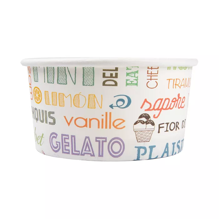 Taça gelados 'parole' 150 ml 250 + 18 pe g/m2 ø8,5x4,5 cm branco cartolina (2000 unidade)