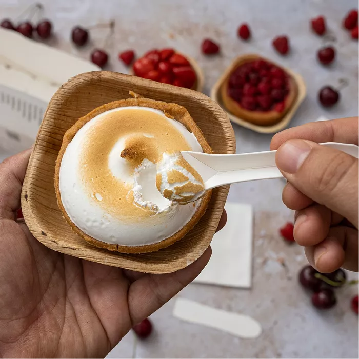 Cucchiaino per gelati 'paper spoon' 590 g/m2 9,4 cm bianco cartone (450 unità)