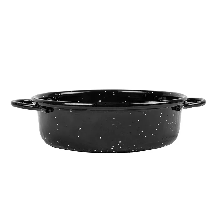 Mini casseruola in acciaio smaltato  ø13x4 cm nero acciaio (6 unità)