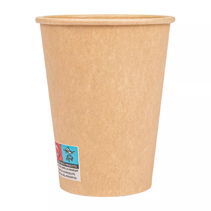 Copos bebidas quentes 1 parede  360 ml - 12 oz 300 + 18 pe g/m2 ø9/6x11 cm castanho cartolina (1000 unidade)