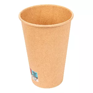 Copos bebidas quentes 1 parede  480 ml - 16 oz 300 + 18 pe g/m2 ø9/6x13,2 cm castanho cartolina (1000 unidade)