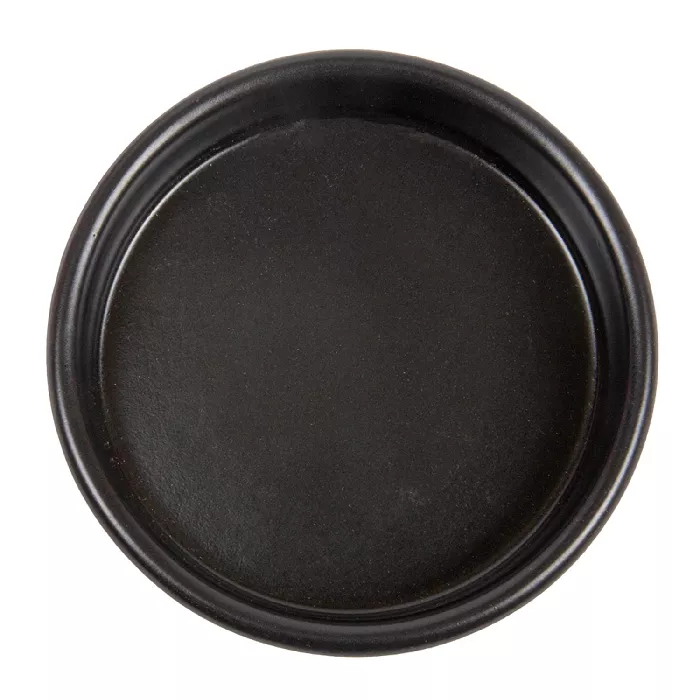 Ciotoline di terracotta per "crema catalana" 220 ml ø12x2,6 cm nero ceramica (44 unità)