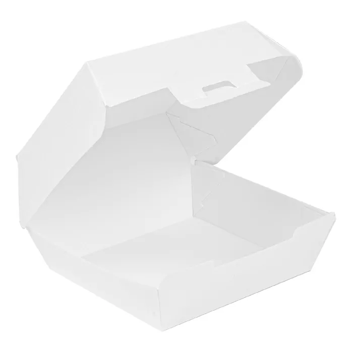Conchas hamburguesa 'thepack' 230 g/m2 13x12,5x6,2 cm (s) blanco cartón ondulado nano-micro (450 unid.)