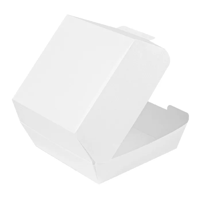 Conchas hamburguesa 'thepack' 230 g/m2 13x12,5x6,2 cm (s) blanco cartón ondulado nano-micro (450 unid.)
