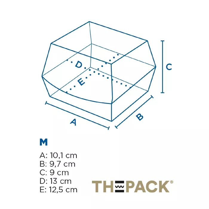 Conchas hamburguesa 'thepack' 230 g/m2 13x12,5x9 cm (m) blanco cartón ondulado nano-micro (500 unid.)