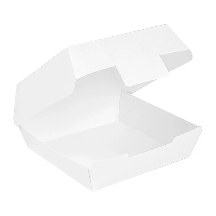 Conchas hamburguer 'thepack' 230 g/m2 14,2x13,7x6,1 cm (l) branco cartão ondulado nano-micro (500 unidade)