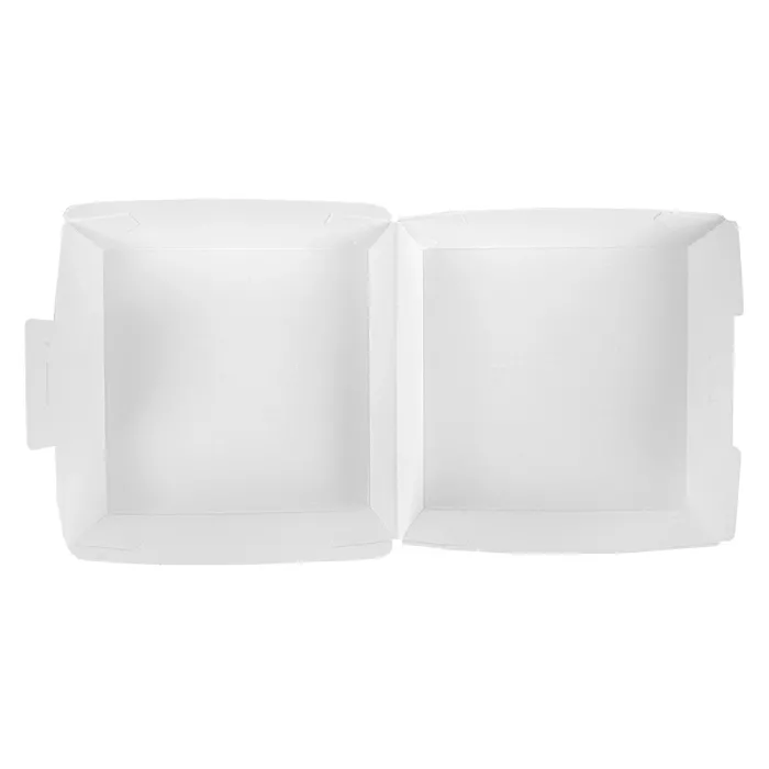 Conchas hamburguer 'thepack' 230 g/m2 14,2x13,7x6,1 cm (l) branco cartão ondulado nano-micro (500 unidade)