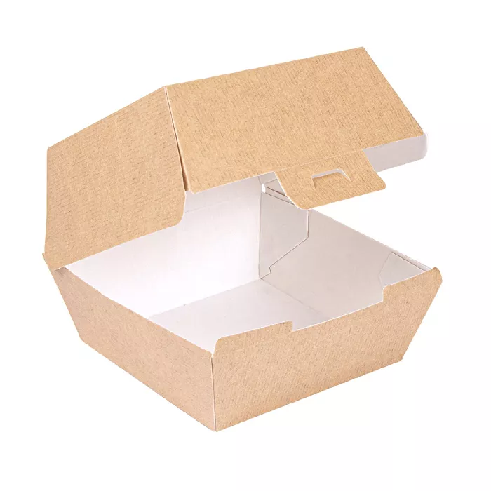 Conchas hamburguer 'thepack' 220 g/m2 14,4x13,6x9,2 cm (l+) natural cartão ondulado nano-micro (500 unidade)