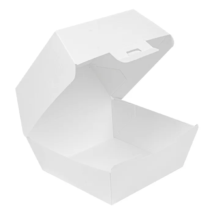 Conchas hamburguer 'thepack' 230 g/m2 14,4x13,6x9,2 cm (l+) branco cartão ondulado nano-micro (500 unidade)